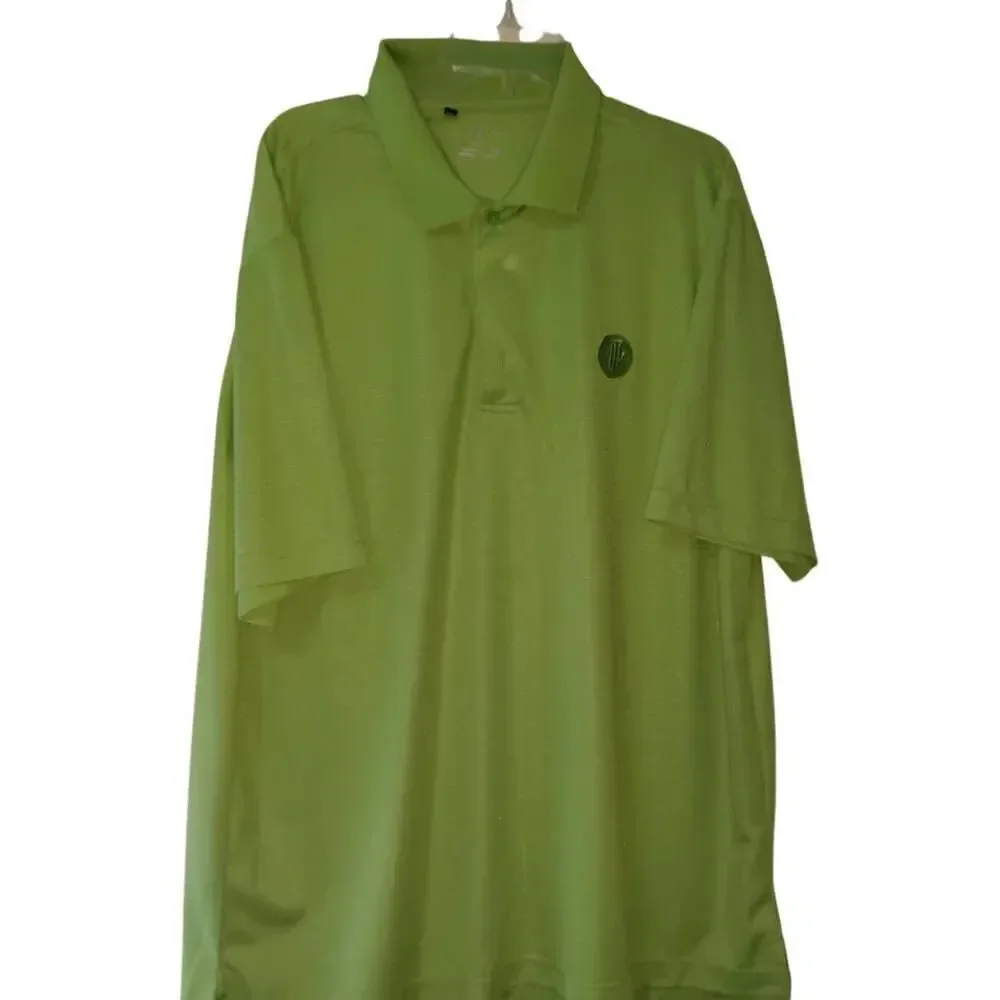 Monterey Club Men's Green Ribbed Golf Shirt - XXL - Pre-owned